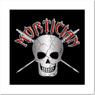 Mortician Skull with Trocar Crossbones for Embalmers Posters and Art
